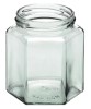 Glasburk 6-kant 500gr 16st/kart med lock 70 mm inkl kartong