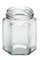 Glasburk 6-kant 250gr 28st/kart med lock 58mm 1-4 kartonger