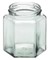 Glasburk 6-kant 500gr 16st/kart med lock 70 mm inkl kartong 1-4 kartonger