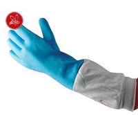 Handske blå gummi med krage